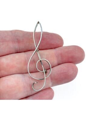 Vintage Beau Sterling Silver 925 Treble Clef Brooch